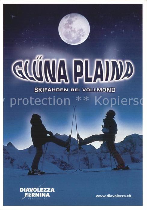 Skifahren Vollmond Glüna Plaina Diavolezza Bernin
