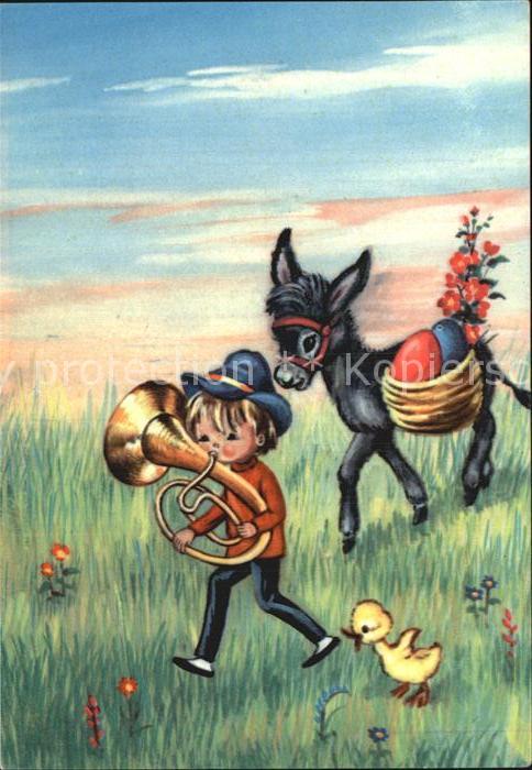 Esel Tiere Ostern Küken Kind Tenorhorn Ostereier