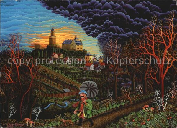 Kuenstlerkarte Dieter Berlepp Naive Malerei Kronberg P