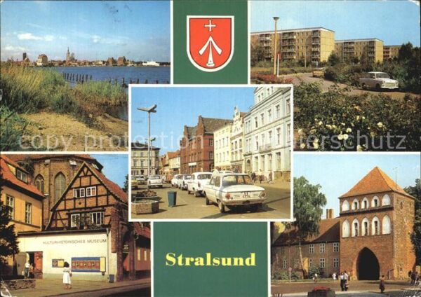 Stralsund Mecklenburg Vorpommern Hafen Leninplatz Kniepertor Kulturhisto