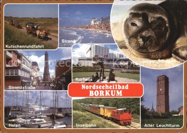 Borkum Leuchtturm Strandstrasse Hafen Inselbah