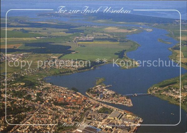 Wolgast Mecklenburg-Vorpommern Fliegeraufnahme mit Peenemündung