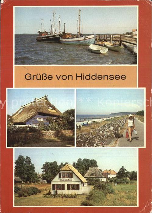 Insel Hiddensee Vitte Blaue-Scheune Dünendamm Dreimäder