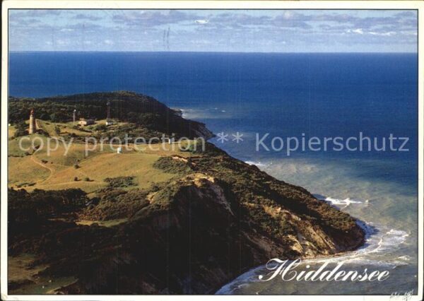 Insel Hiddensee Fliegeraufnahme mit Leuchtturm Dornbusc