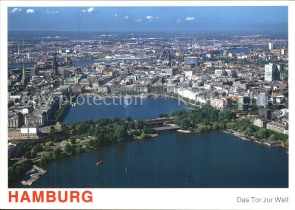 Hamburg Fliegeraufnahme Alsterpartie