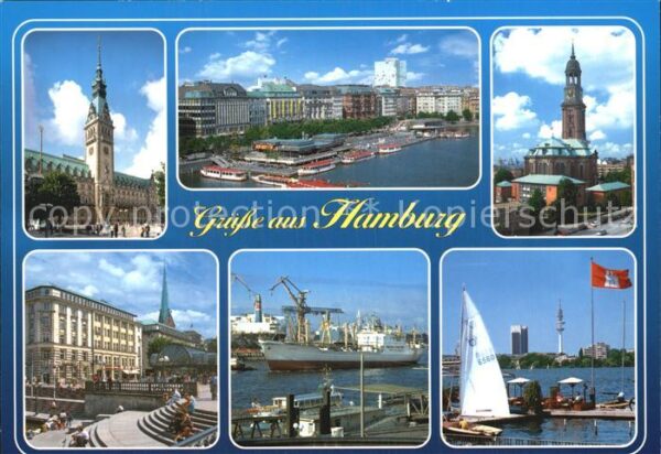 Hamburg Hafen Rathaus Alster