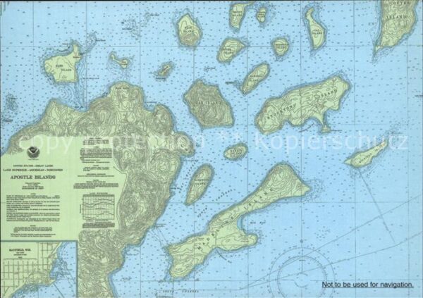 La Pointe Apostel Islands Chart Map