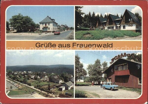 Frauenwald Thueringen Nordstrasse Rennsteig Wanderhütten Pano