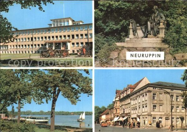 Neuruppin Poliklinik Fontane Denkmal Dampferanleg