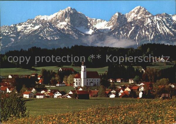 Lechbruck See mit Tiroler und Allgäuer Alpen