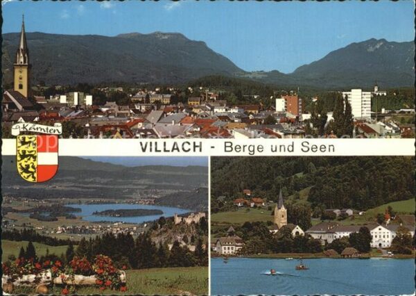 Villach Kaernten Panorama Faakersee Ruine Alt Finkenstei