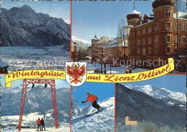 Lienz Tirol Spitzkofel Hauptplatz mit Liebburg Lift