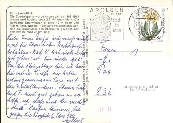 Edersee Fünf Seen Blick Edertalsperre Fliegerau – Bild 2