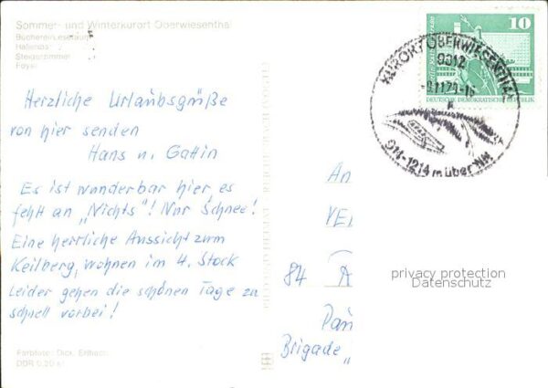 Oberwiesenthal Erzgebirge FDGB Erholungsheim Am Fichtelberg Büche – Bild 2