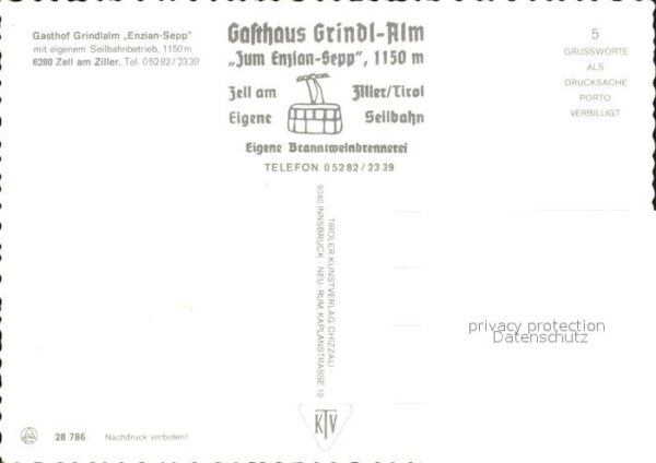 Zell Ziller Tirol Gasthof Grindlalm Enzian Sepp Seilbahn – Bild 2