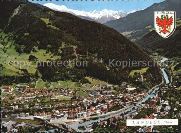 Landeck Tirol mit Ötztaler Alpen Hohes Riff Fliegerau