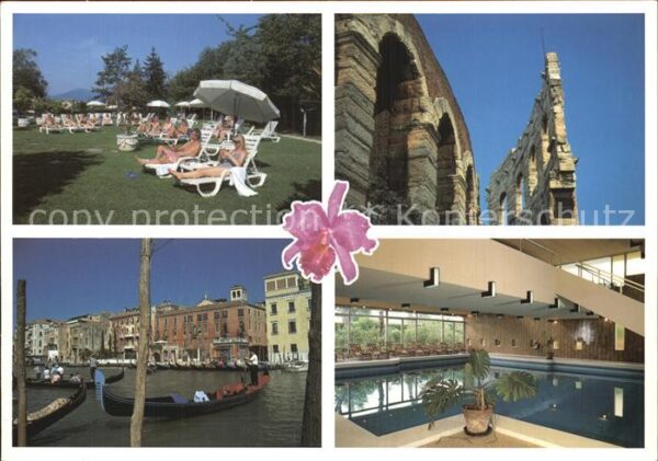 Montegrotto Terme Hotel Cristallo Liegewiese Gondelteich