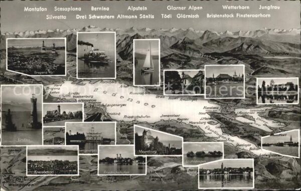 Bodensee und Umgebung Panoramakarte