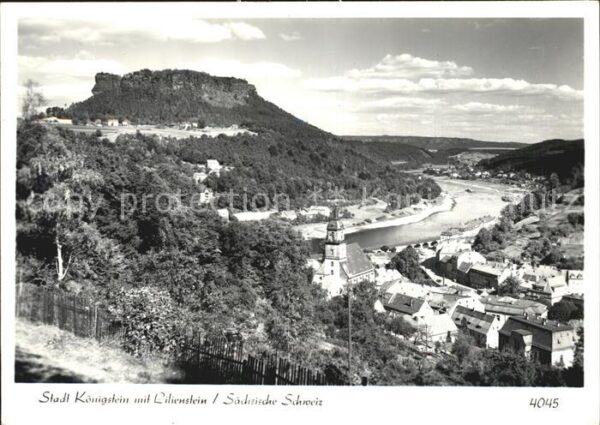 Koenigstein Saechsische Schweiz Panorama mit Lilienstein