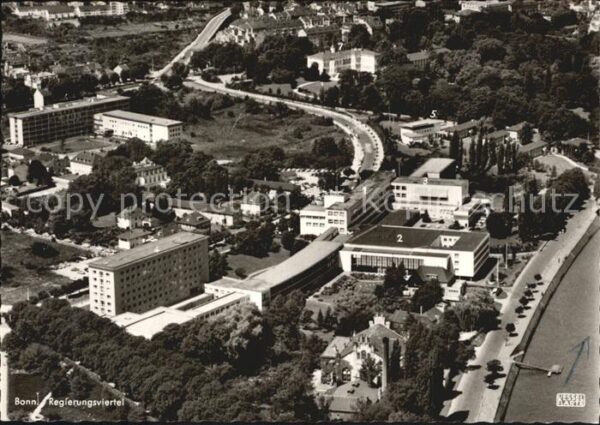 Bonn Rhein Regierungsviertel Fliegeraufnahme