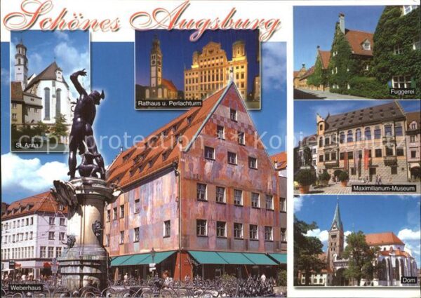 Augsburg St Anna Rathaus Perlachturm Fuggerei Ma