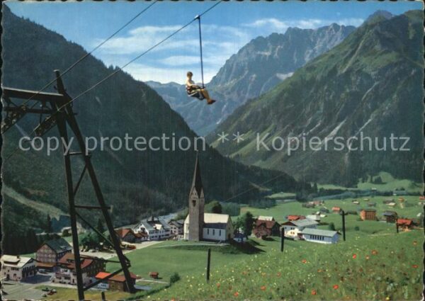 Mittelberg Kleinwalsertal mit Widderstein und Sessellift Zaferna