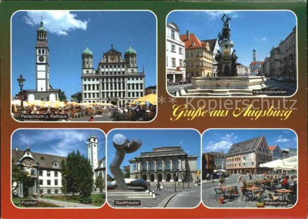 Augsburg Perlachturm Rathaus Herkulesbrunnen Fro