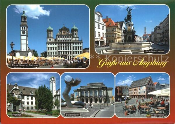 Augsburg Perlachturm Rathaus Herkulesbrunnen Fro