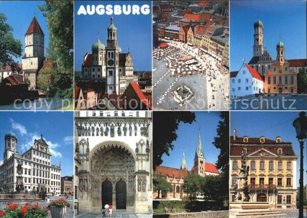 Augsburg Jakobertor Perlachturm Rathaus St Ulric