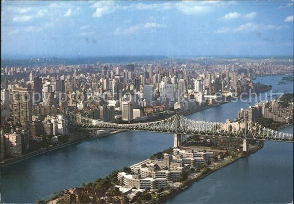 New York City Aerial view Eastside skyline Queensboro