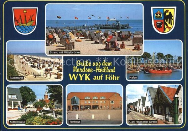 Wyk Foehr Strand Mittelbrücke Südstrand Hafen Mit