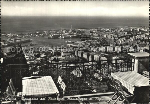 Genova Genua Liguria Panorama dal Ristorante Montallegro al