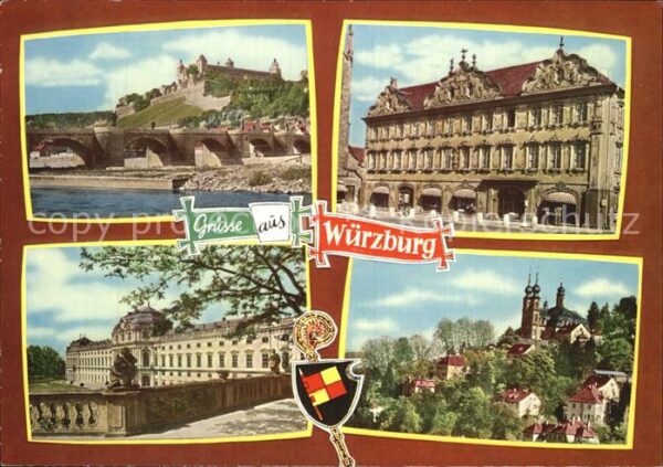 Wuerzburg Alte Mainbrücke mit Festung Falkenhaus