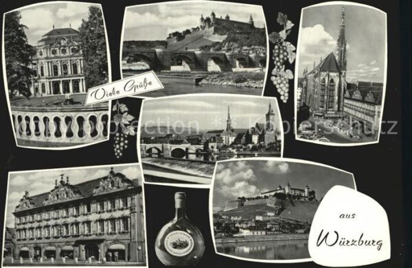 Wuerzburg Alte Mainbrücke mit Festung Falkenhaus
