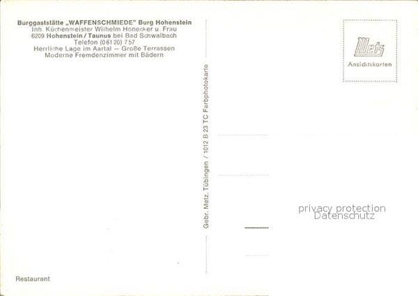 Hohenstein Untertaunus Burggaststätte Waffenschmiede Burg Hohe – Bild 2