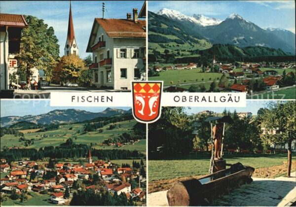 Fischen Allgaeu Kirche Panorama Brunnen