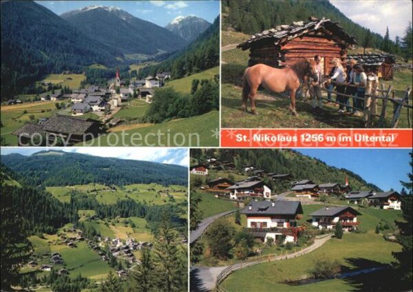 St Nikolaus Lana Meran Teilansicht Berghütte Panorama