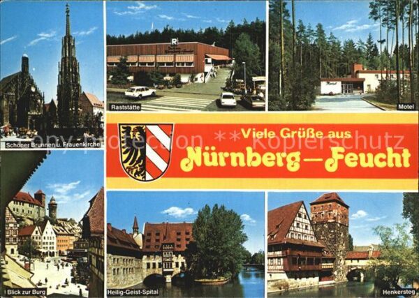 Feucht Brunnen und Frauenkirche Burg Heilig Ge