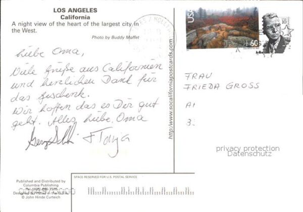 Los Angeles California Skyline bei Nacht – Bild 2