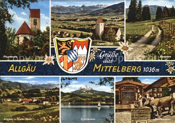 Mittelberg Oy Pfarrkirche Grüntensee Dorfbrunnen Alps