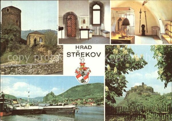 Hrad Strekov Schiffsanlegestelle Burg mit Turm und I