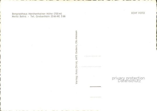Grebenhain Berggasthaus Herchhainer Höhe – Bild 2
