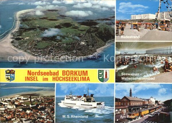 Borkum Fliegeraufnahme Fähre Rheinland Bahnhof