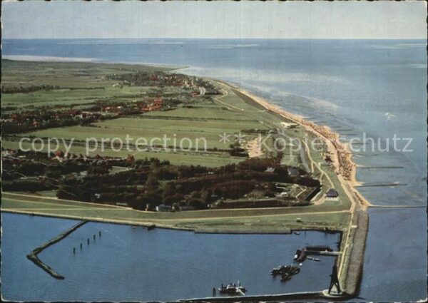 Cuxhaven Nordseebad Fliegeraufnahme Kugelbake und Strandbad