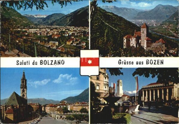 Bozen Suedtirol Teilansicht Burg Kirche Platz
