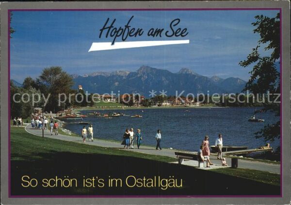 Hopfen See Uferpromenade mit Blick auf das Ammerge