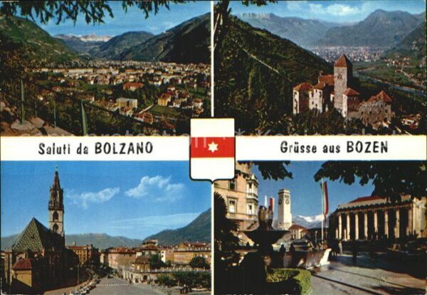 Bozen Suedtirol Panorama Schloss Kirche Theater