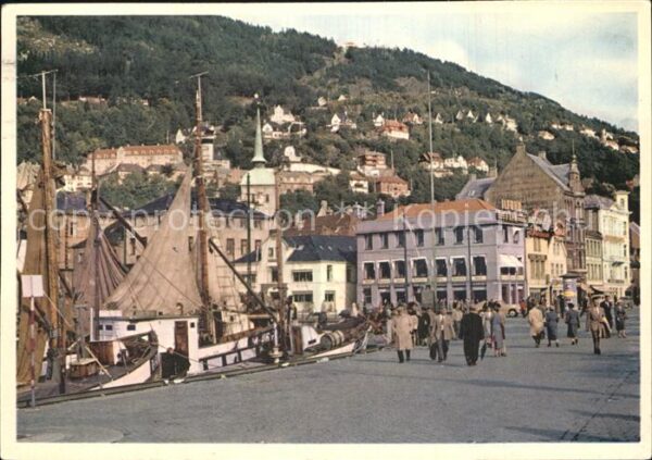Bergen Norwegen Floien sett fra byen
