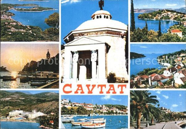 Cavtat Dalmatien Fliegeraufnahme Teilansichten Hafen Tem