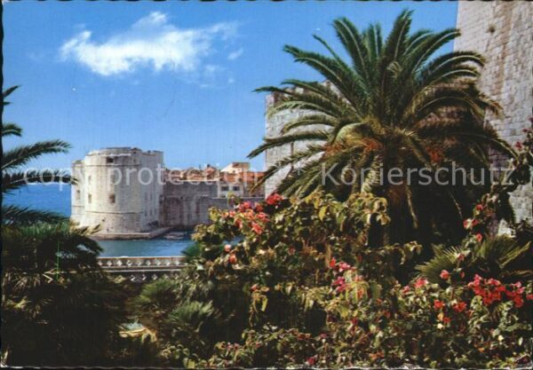 Dubrovnik Ragusa Stadttor Ploce mit Festungsturm des hl